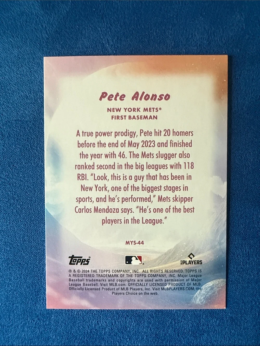 Topps Pete Alonso Mystical Poster - Blue, Purple, Yellow, Orange